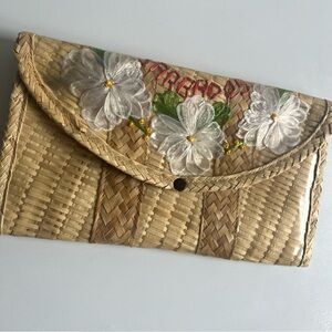 Handcrafted Barbados Straw Clutch Bag